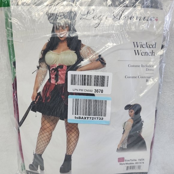 NEW Wicked Wench Halloween Costume Dress Cosplay Plus size 1x/2x Pirate - Picture 2 of 4
